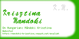 krisztina mandoki business card